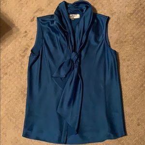 Turquoise Satin Top with Tie
